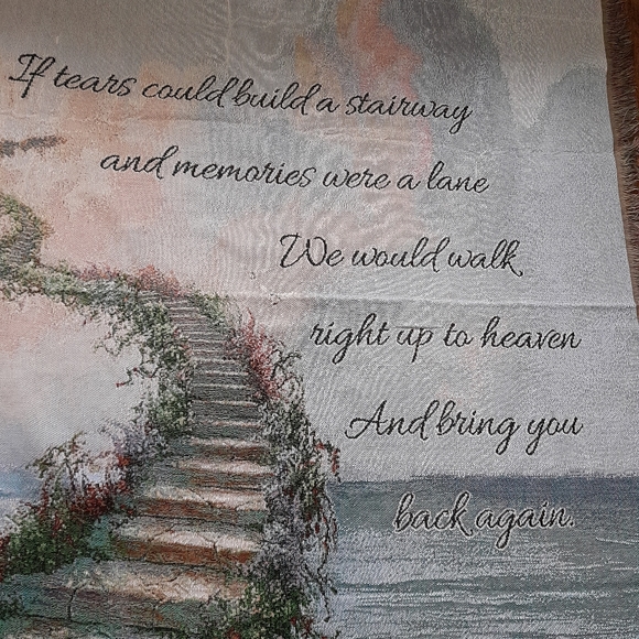 Memory Tapesty Throw "If tears could build a stairway.." Beautiful Throw - Picture 2 of 3